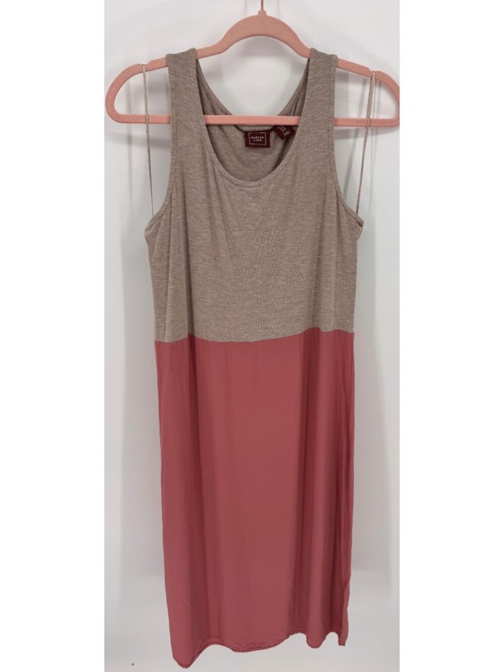 Marina Luna Womens Midi Colorblock Sleeveless Tank Dress Size Medium